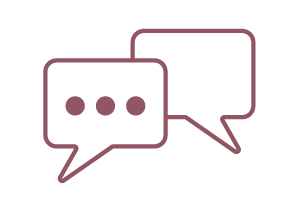 Chat message icon to indicate the ability for people to reach out for a consultation. 