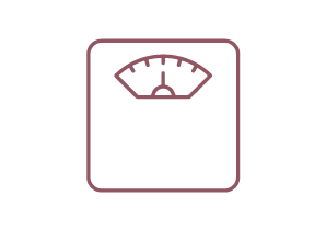 Icon of a scale to showcase weight management services offered. 