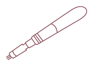 An icon of a microneedle to showcase the microneedling services offered